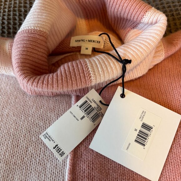 Spring + Mercer Pink Two-Tone Turtleneck Sweater - Picture 4 of 5